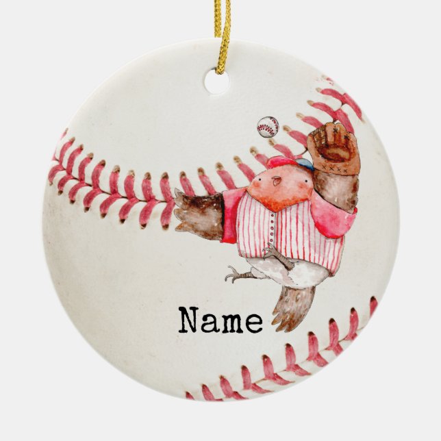 Basebolljul Julgransprydnad Keramik (Framsidan)