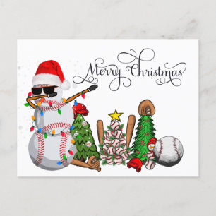 Basebolljul med gåvor och boll helg vykort