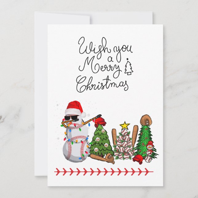 Basebolljul med gåvor och boll julkort (Framsida)
