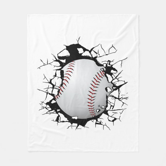 Basebollkläder - baseboll fleecefilt (Framsidan)