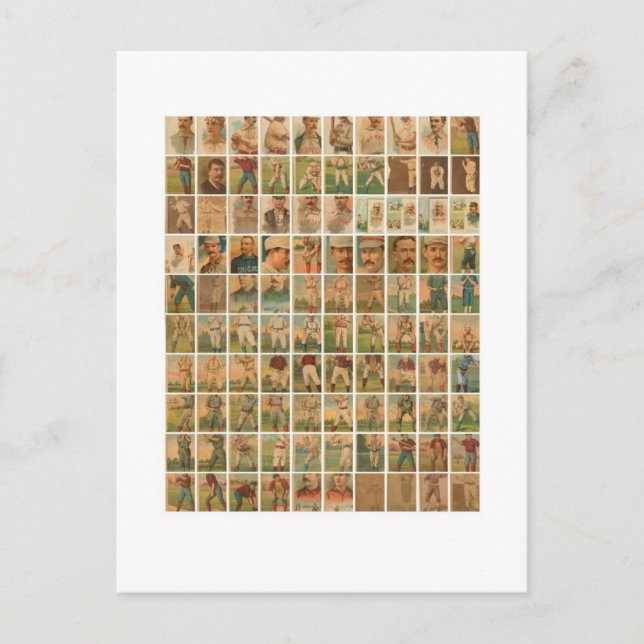 Basebollkort, vintage vykort (Framsida)