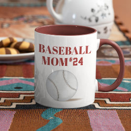 Basebollmamma Anpassad Atletnummer Kaffemugg