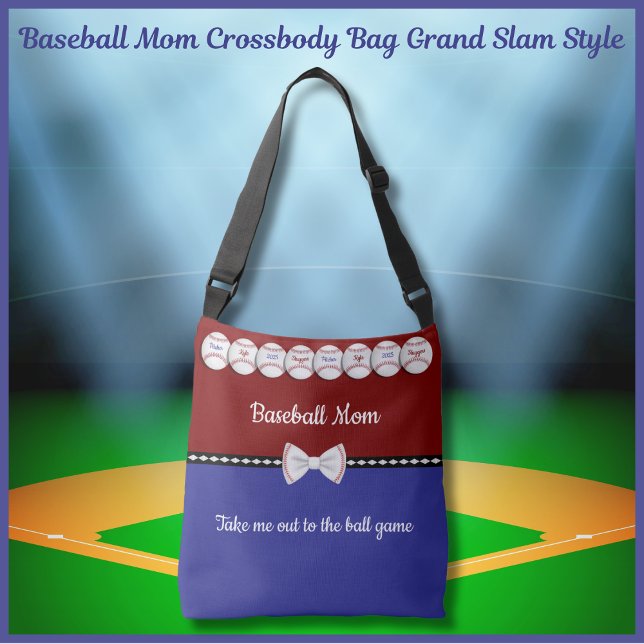 Basebollmamma Crossbody-väska Grand Slam-stil Axelväska (Baseball Mom Crossbody Bag Grand Slam Style)