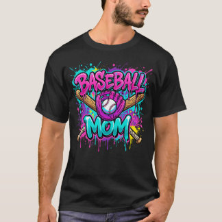 Basebollmamma droppande dropp Sportmamma mors dag T Shirt