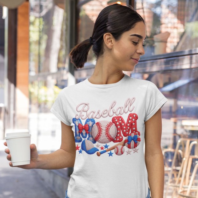 Basebollmamma Fals Yarn Stil  T Shirt (Skapare uppladdad)