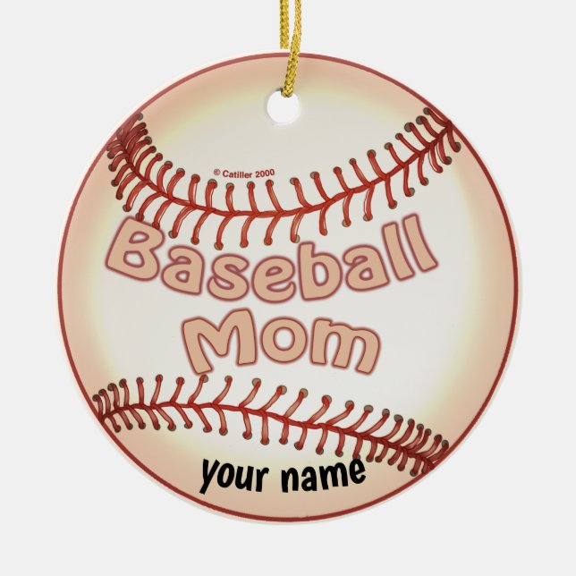 Basebollmamma  julgransprydnad keramik (Framsidan)