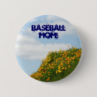 Basebollmamma! knappar Blå himmel Vallmo Äng