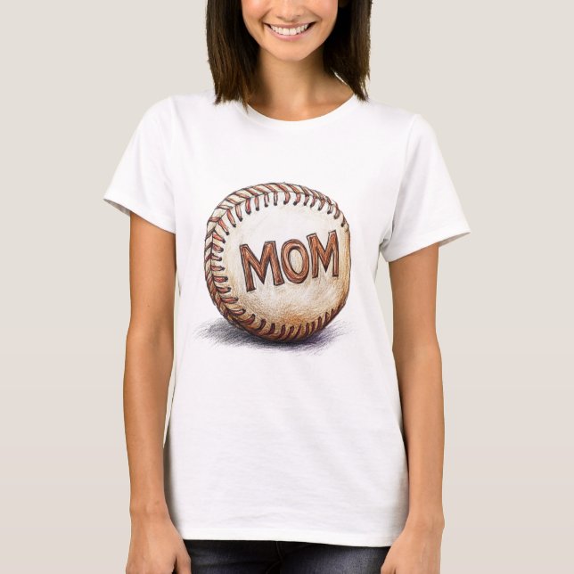 Basebollmamma  – Perfekt för idrottsmammor T Shirt (Framsida)