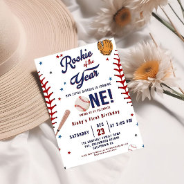 Basebollnybörjare för året Baseball 1:a födelsedag Inbjudningar