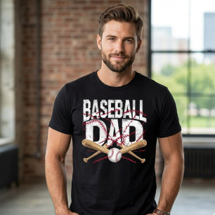 Basebollpappa Distressed Korsade Slagträn Sportpap T Shirt