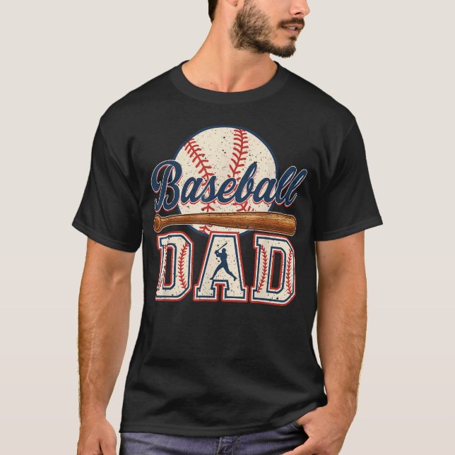 Basebollpappa Glad fadersdag för män fru T Shirt (Framsida)