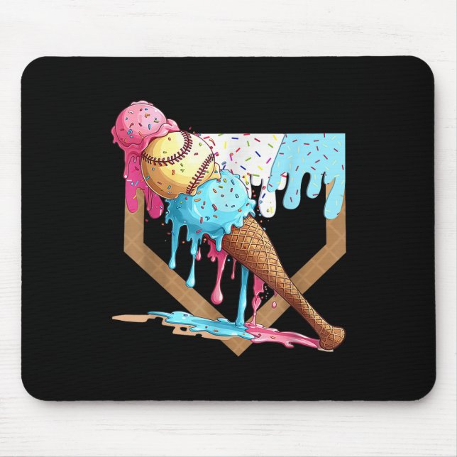 Basebollplansdropp för bojor Hem Plate Ice Cream D Musmatta (Framsidan)