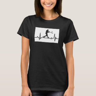 Basebollpulsen för passionerade spelare entusiasti t shirt