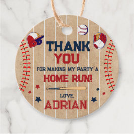 Basebollrundan tack för din födelsedag gåvor etiketter