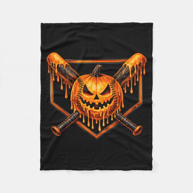 Basebollsdroppe Pumpor Spöklik Halloween Pojkar Fleecefilt (Framsidan)