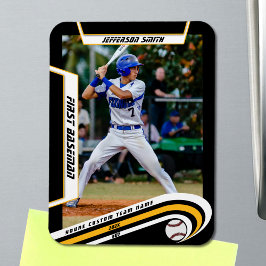 Basebollsouvenir Livligt Gult Svart Anpassat Magnet