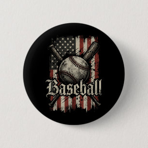 Basebollspelare Amerikansk Flagga USA Patriotiska Knapp