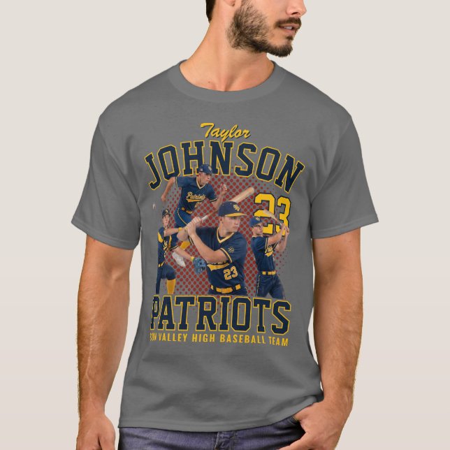 Basebollspelare Anpassad bild Retro Bootleg Blå T Shirt (Framsida)
