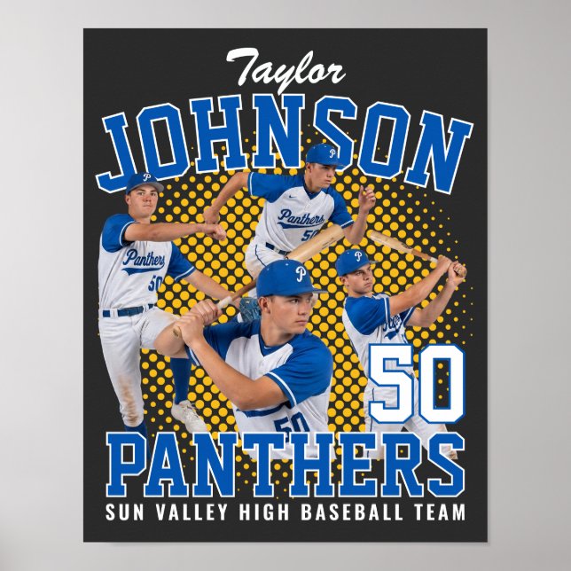 Basebollspelare Anpassad Foto Retro Bootleg Poster (Framsidan)
