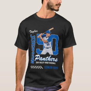 Basebollspelare Anpassad fototröja Nummer T Shirt