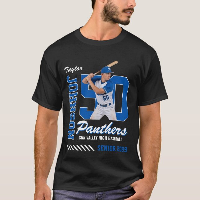 Basebollspelare Anpassad fototröja Nummer T Shirt (Framsida)
