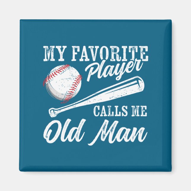 Basebollspelare Coach favoritspelare konstverk Magnet (Framsidan)
