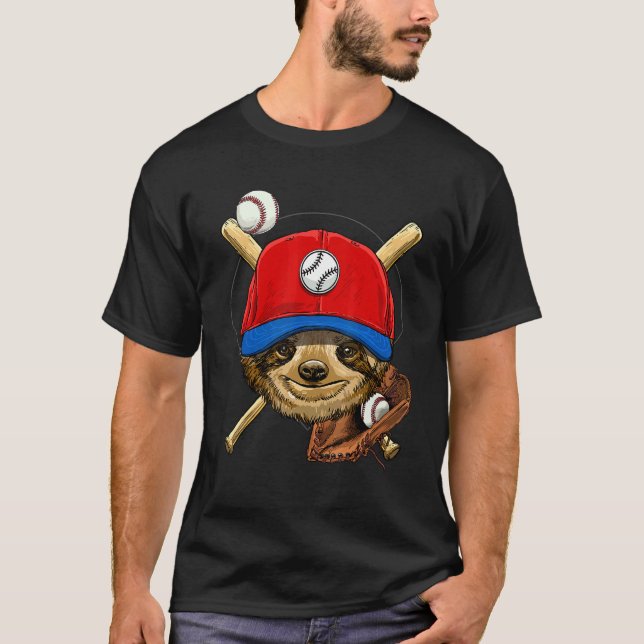 Basebollspelare Dovhjort  Pitcher Catcher Baseboll T Shirt (Framsida)