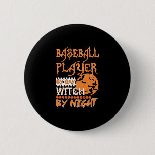 Basebollspelare efter dagsljakt på natthalloween knapp