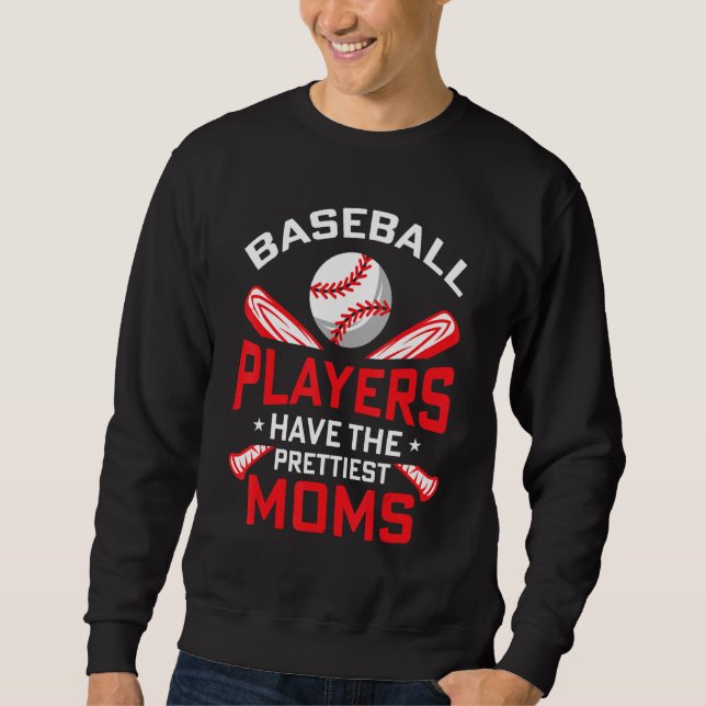 Basebollspelare Har De Snyggaste Mammor Flickor Po Lång Ärmad Tröja (Framsida)
