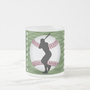 Basebollspelare i Baseball Fält med Namn Frostad Glasmugg