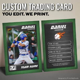 Basebollspelare i Silver Grönt Trading Card-spelar