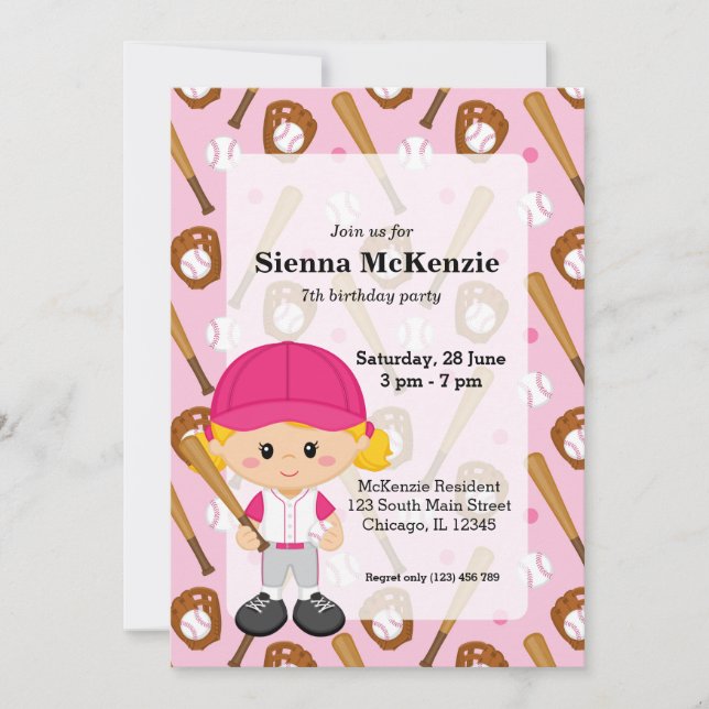 Basebollspelare Inbjudningar (Framsida)