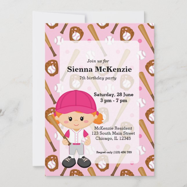 Basebollspelare Inbjudningar (Framsida)