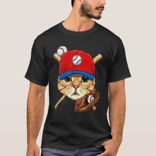 Basebollspelare Katt Slagman Pitcher Catcher Baseb T Shirt