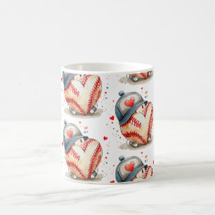 Basebollspelare med kärlek kaffemugg