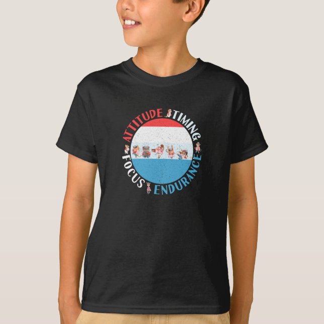 Basebollspelare Mentalitet - Röd Vit Blå T Shirt (Framsida)