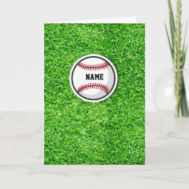 Basebollspelare NAMN Boll Grön Gräs Kort