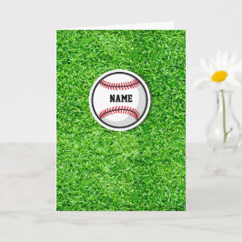 Basebollspelare NAMN Boll Grön Gräs Kort