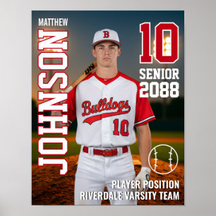 Basebollspelare Personlig Foto Senior Sport Poster