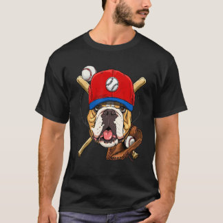 Basebollspelare tränar amerikansk bulldogg Pitcher T Shirt