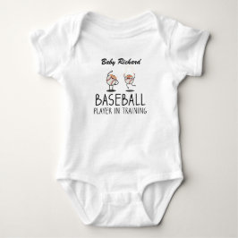 Basebollspelare under utbildning | Anpassad babyba T Shirt