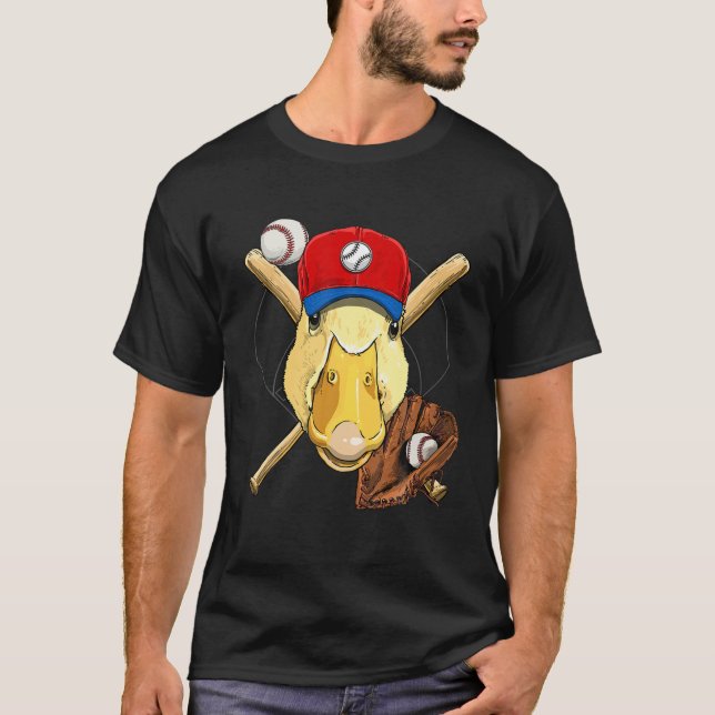 Basebollspelaren anka Baseball Anka Älskare T Shirt (Framsida)