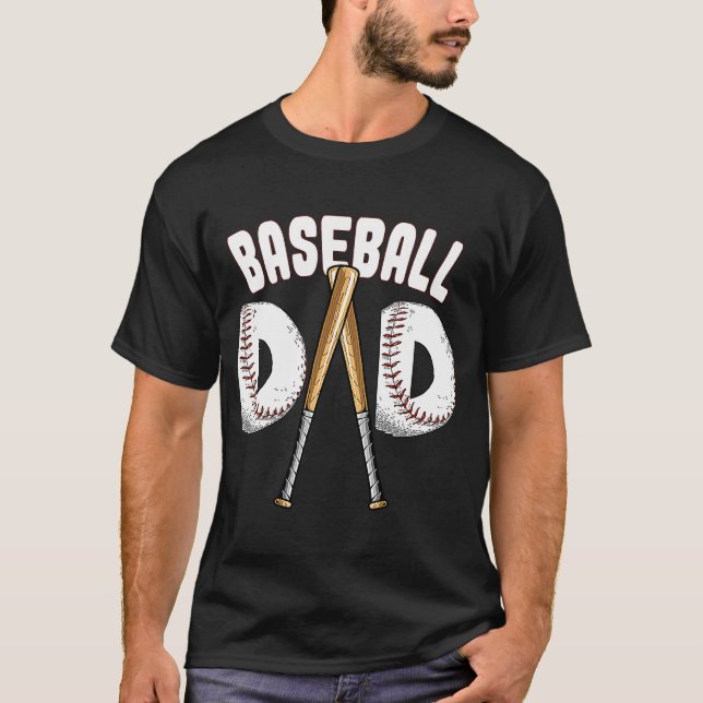 Basebollspelaren Baseball Pappa Far T Shirt (Framsida)