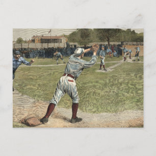 Basebollspelaren kastades ut på andra basen vykort