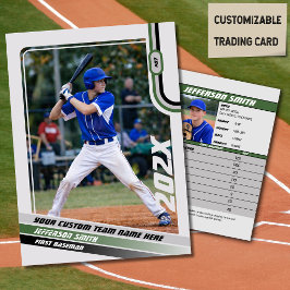 Basebollspelares byteskort Anpassad Grön Grå