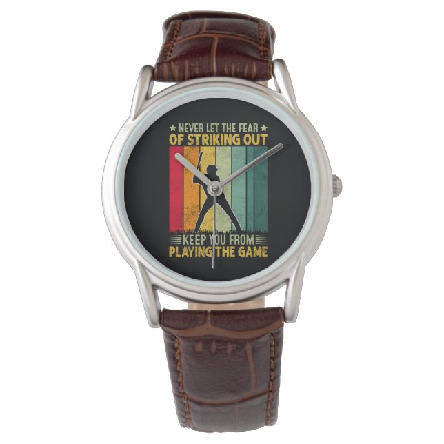 Basebollspelarmotivation Armbandsur (Framsida)