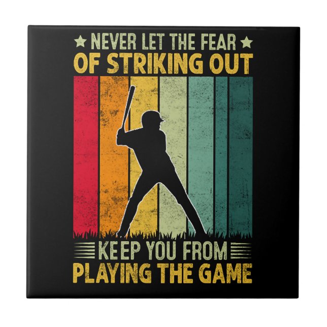 Basebollspelarmotivation Kakelplatta (Framsidan)