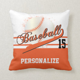 Basebollsport| DIY Namn & Number| Orange Kudde