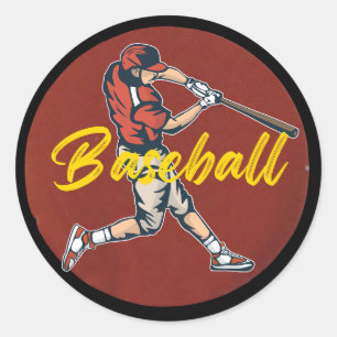 Basebollsport Runt Klistermärke