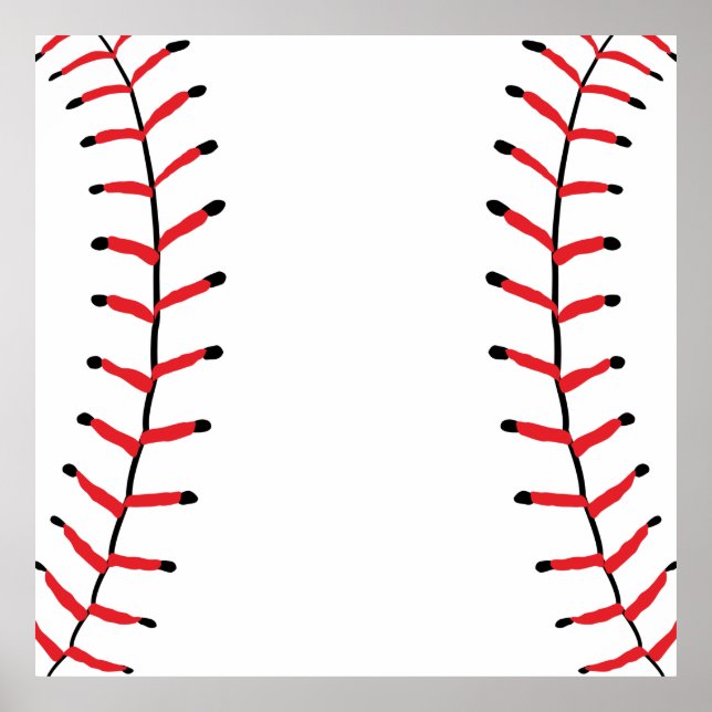 Basebollssömmar Sportstils Basebollstema Poster (Framsidan)